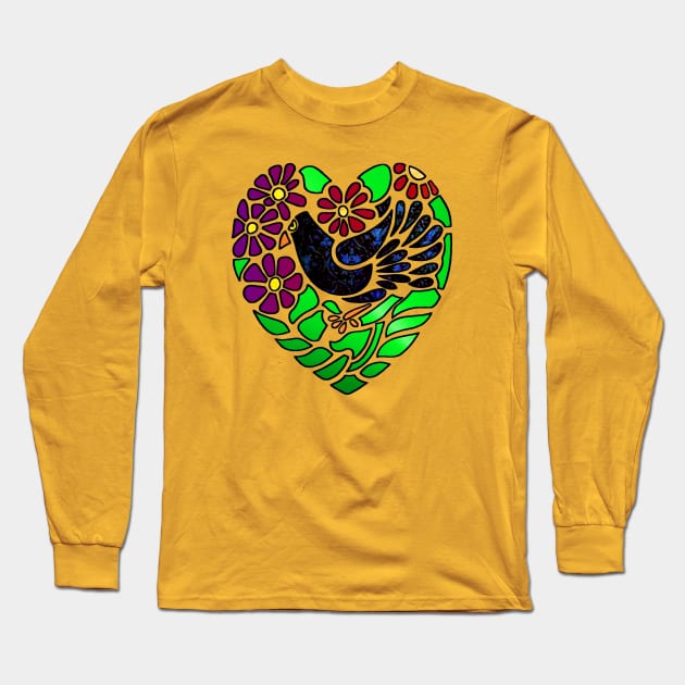 Gothic Bird in Heart Long Sleeve T-Shirt by Jan4insight TeeStore